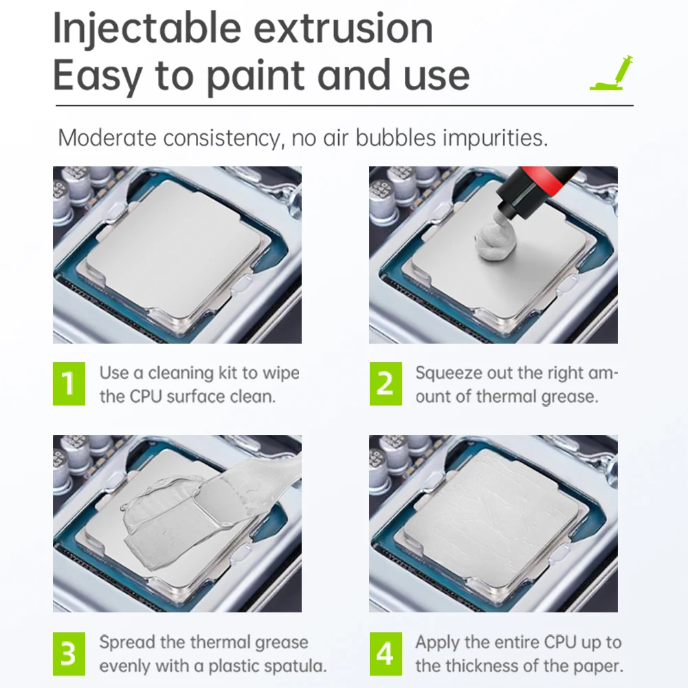 Силиконовая термопаста 2 г/4 г, набор микросхем для графического процессора, охлаждающий шприц для ноутбука, компьютера 18,8 Вт/м·к для настольного процессора