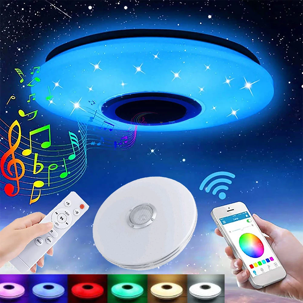 

Smart Ceiling Light RGB APP Control Bluetooth Intelligent LED Ambient Lamp Dimmable Compatible with Alexa Google for Bedroom