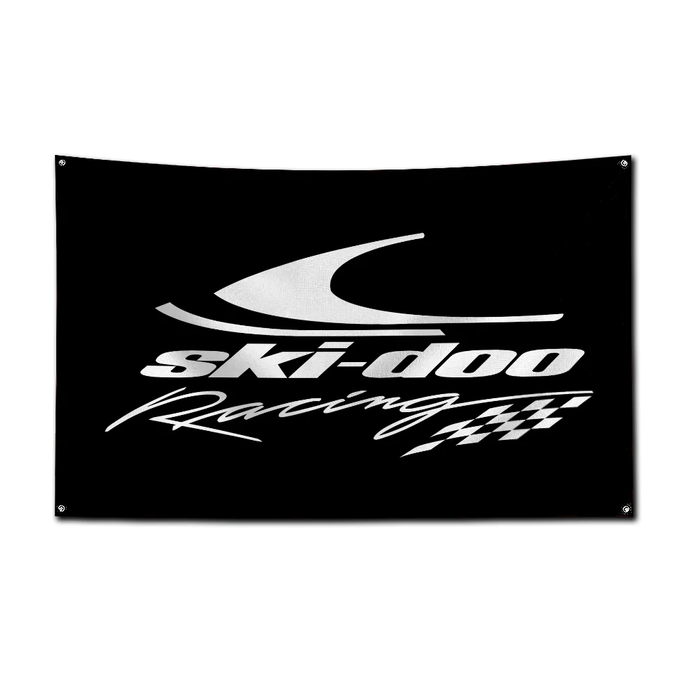 3x5 Ft Team SkiDoos Racing Flag Polyester Digital Printing Banner for Garage Wall Art Out Door Decoration With Brass Grommets