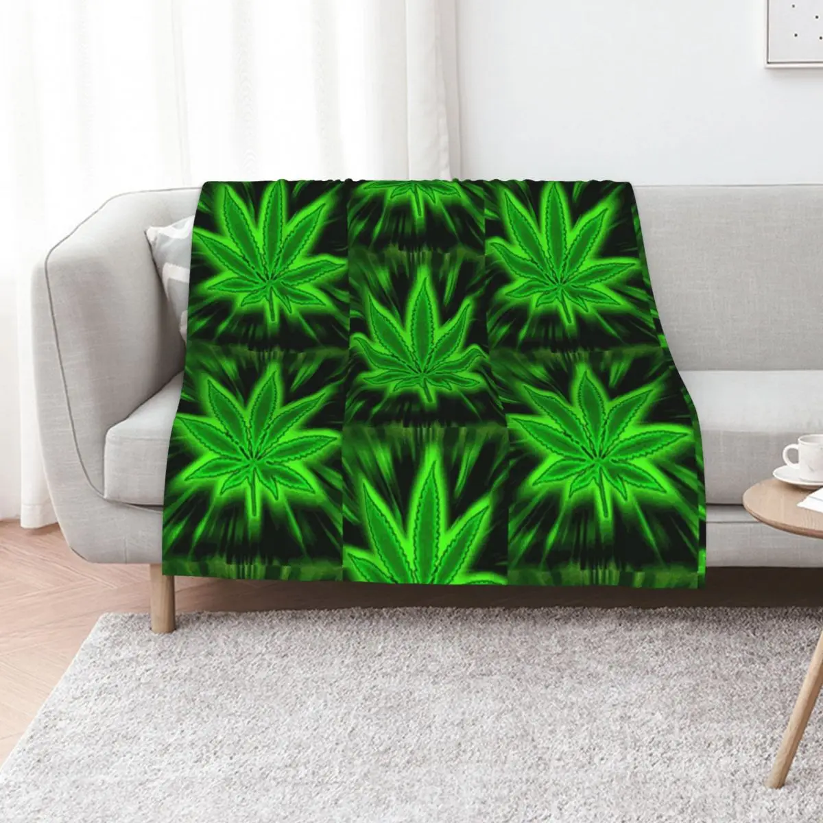 Glow Weed Throw Blanket Beach decorative Nap for winter Retros blankets and throws Blankets
