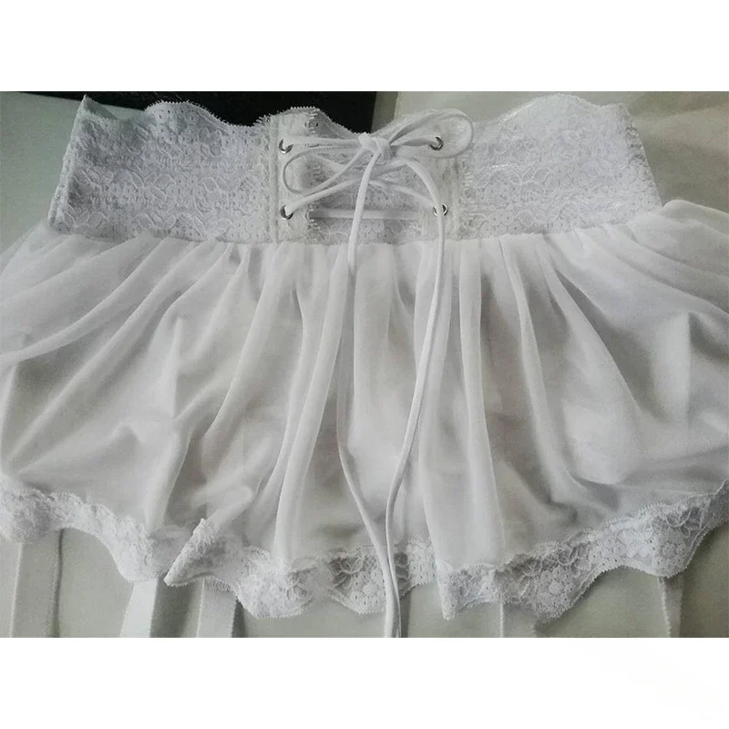 Sexy Erotic Lingerie for Sex Mini Skirt Cosplay Transparent Exotic Skirts Women Sexy Lace Dress Babydoll Hanging Clip Fun Skirt