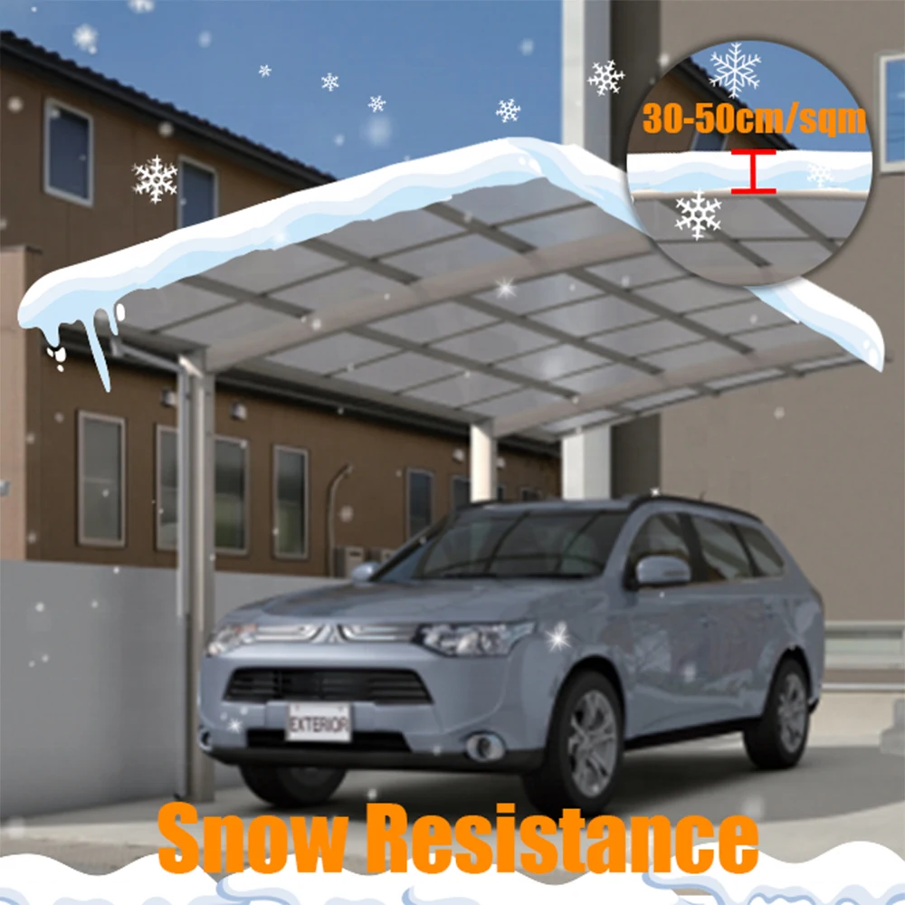 

Aluminum Alloy Frame Windproof & Waterproof Polycarbonate Canopy for Car Parking for Patio Use