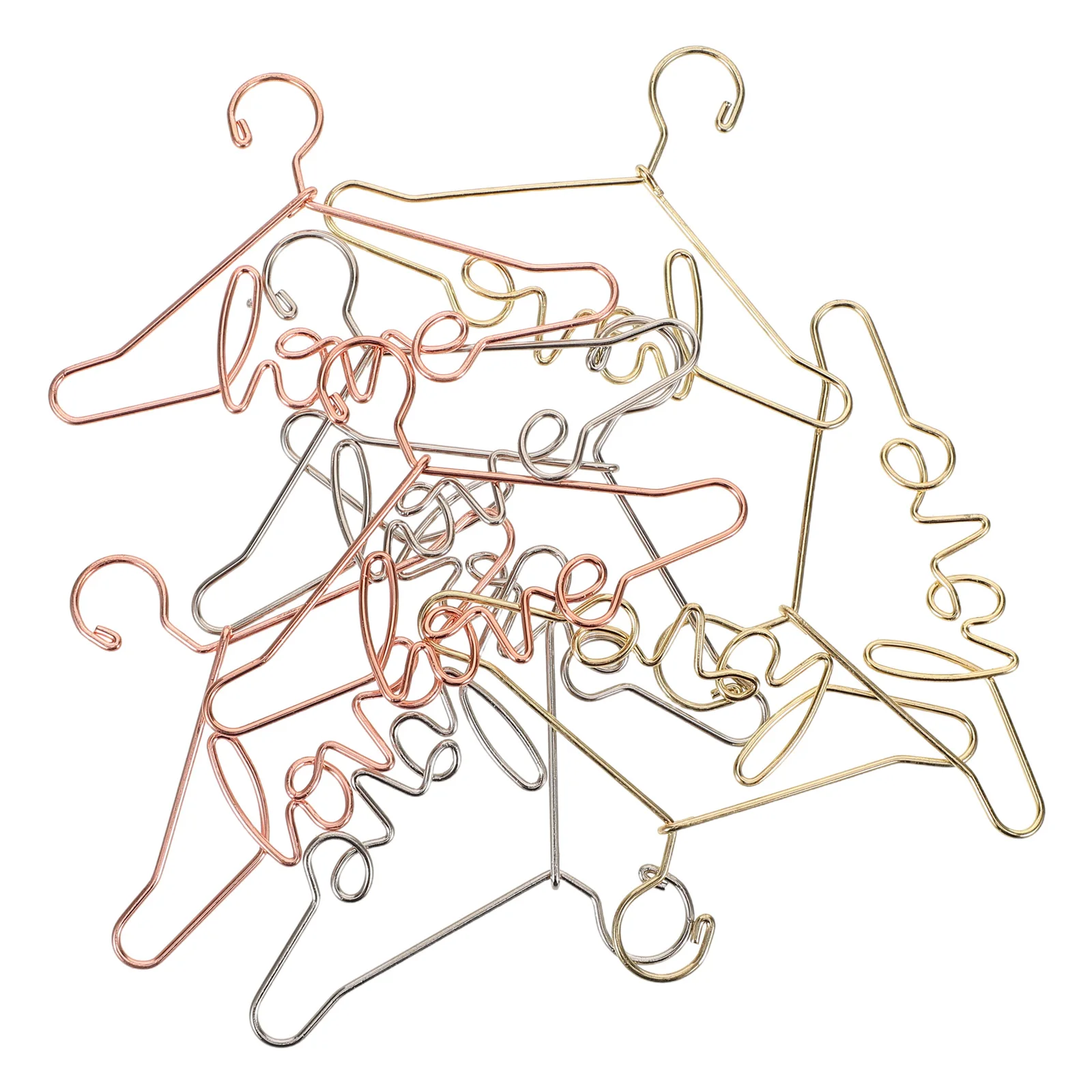 

15Pcs Mini Clothes Hangers with Love Design - Space Saving Wardrobe Organizer for Miniature Apparel Display in Dollhouse