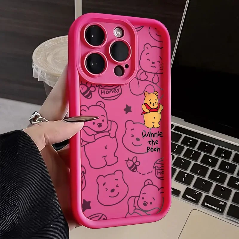 Disney Winnie Pooh Fat Cute Phone Case For iPhone 16 15 14 13 12 11 Pro Max XS Max X XR 7 8 15 Plus SE 2020 Soft Silicone Cover