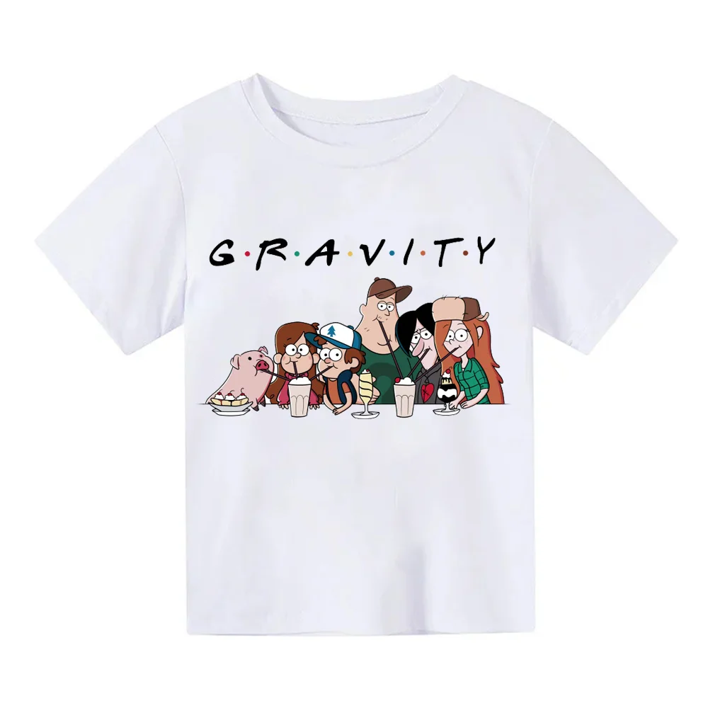 Gravity Falls 2024 cartoon children's pattern short-sleeved T-shirt boys summer street T-shirt girls casual T-shirt increase