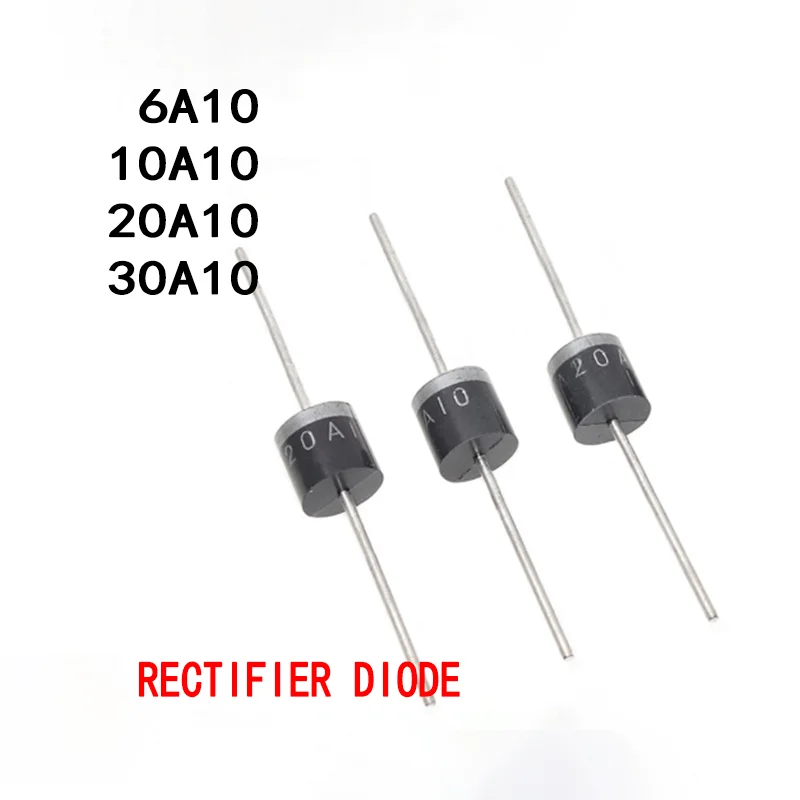 5PCS/LOT 10A10 6A10 20A10 30A10 R-6 DIP 6A 10A 20A 1000V Electrical Axial Rectifier Diode Charging Diode New Good Quality