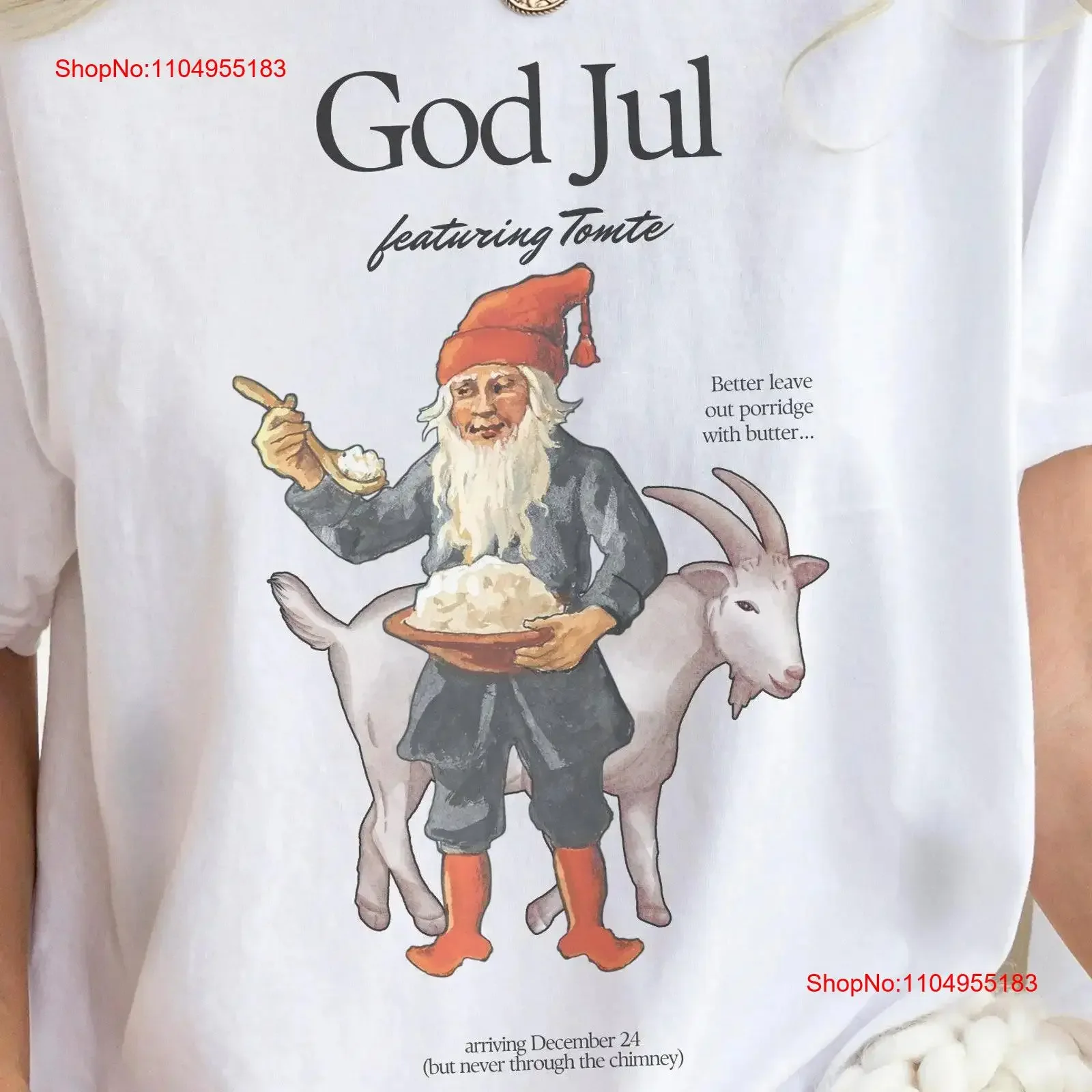 

Tomte T Shirt God Jul Nordic Folklore Christmas Scandinavian Hygge Swedish Winter Solstice Yule Fairycore Nisse vintage Washed