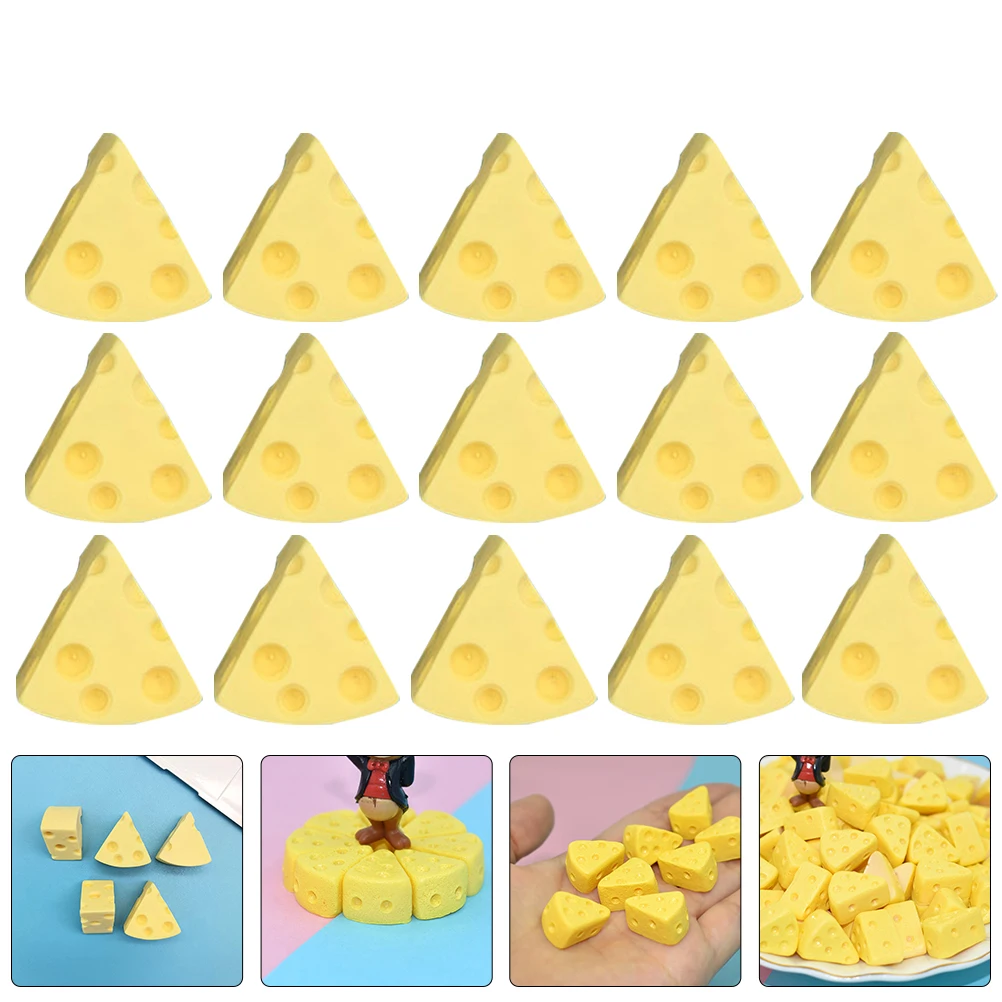 

100pcs Mini Resin Accessories Bright Color Delicate Details Craft Festival Gift Miniature Artificial Cheese Decor Electronic