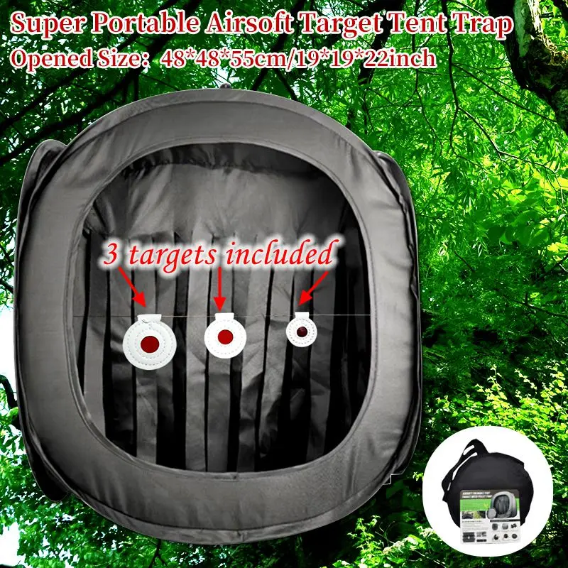 Dobrável airsoft alvo tenda armadilha portátil estilingue bb armadilha net auto pop-up tiro alvo tenda bb alvo titular caso