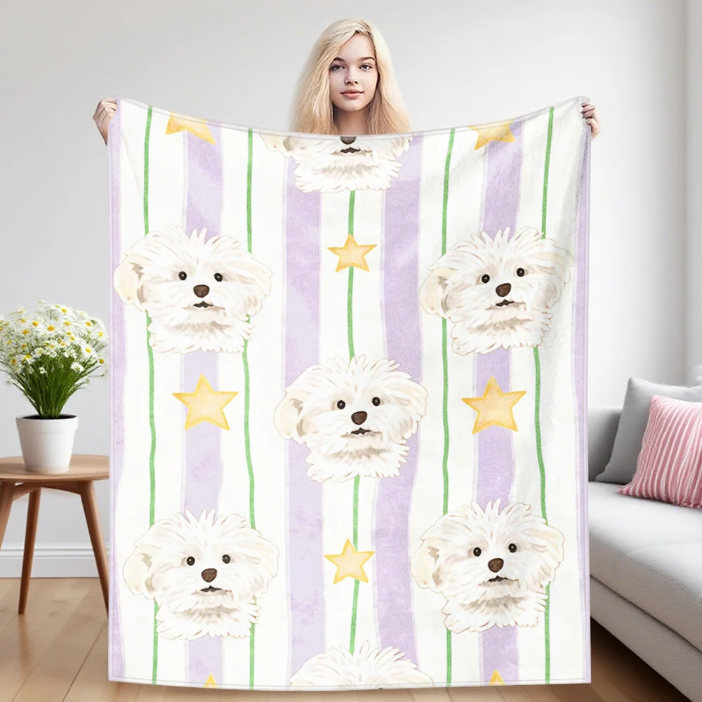 Fluffy Pup Nap Blanket,Flannel Blanket,Suitable For Sofas,Beds,Cars,Rooms,Offices,Camping,Exquisite Gift Blankets