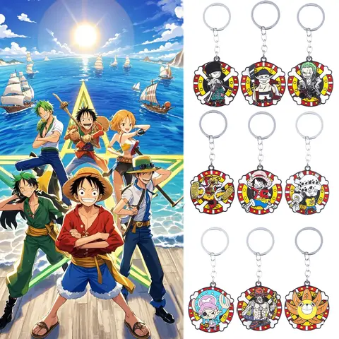 LLavero de One Piece Zoro de Anime, mono giratorio D. Luffy, adorno de personaje, colgante, accesorios para mochila para hombres y mujeres, regalo