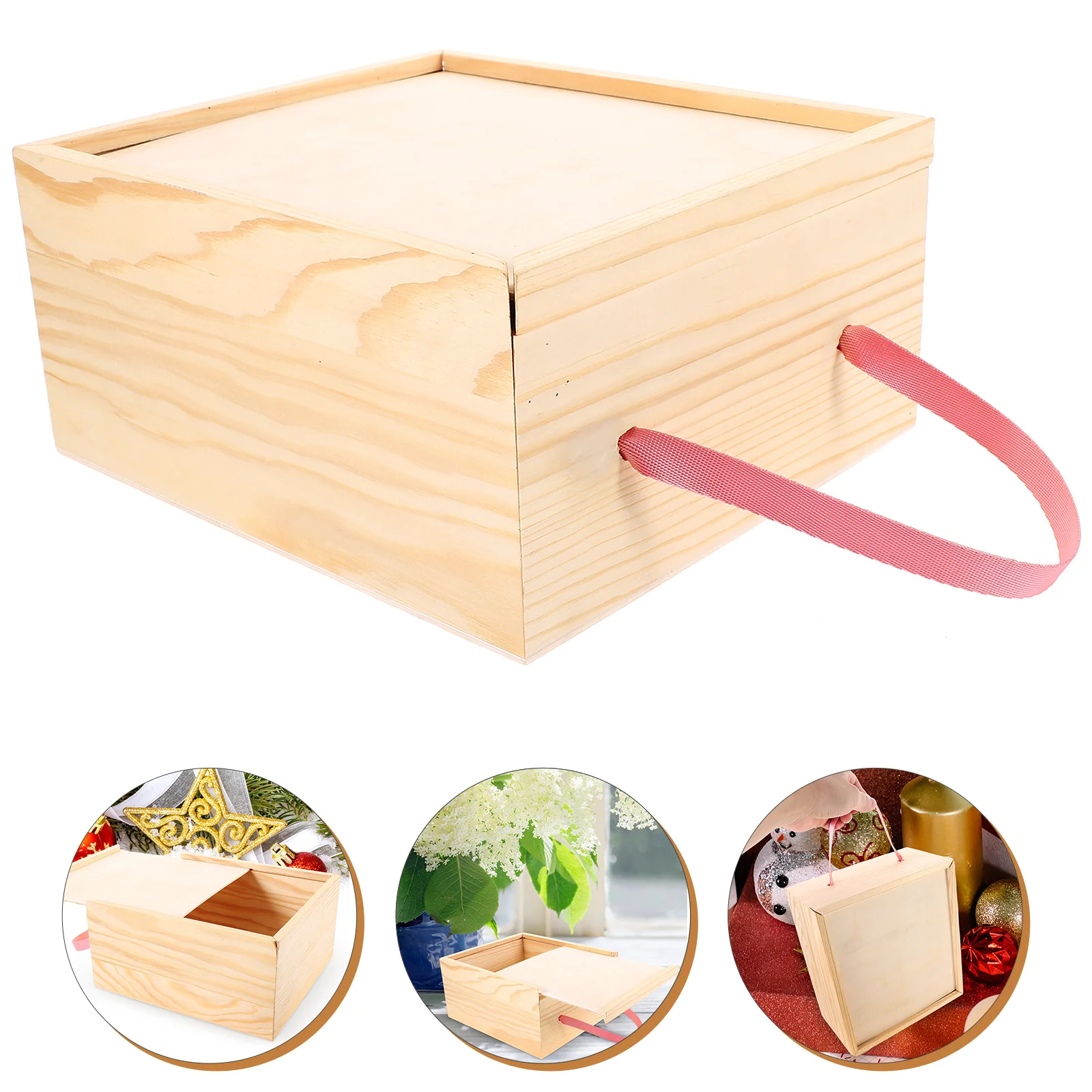 

Wooden Gift Box Large Capacity Storage Jewelry Case Retro Trinket Box Safe Reusable Holiday Gifts Graduation Presents Wooden