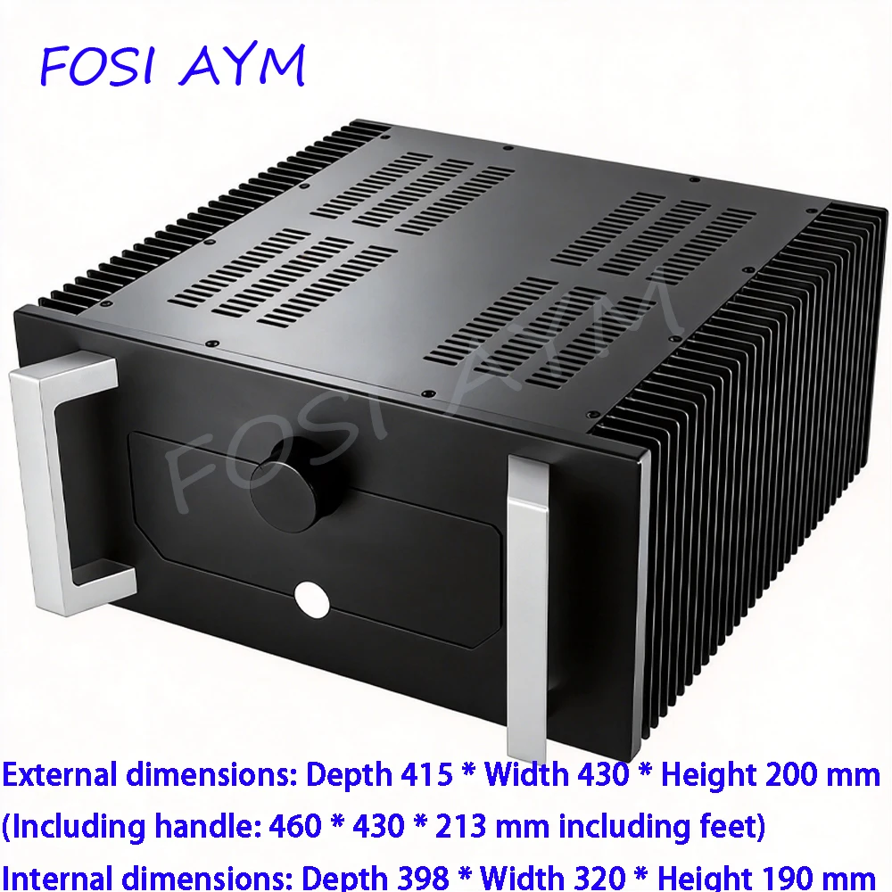 415*430*200mm FOSI AYM WA200 Class A Amplifier Chassis Full Aluminum Dual Heatsink Handle HiFi Power Amp Case DIY Audio Housing