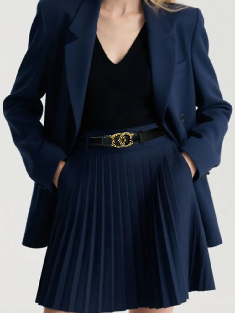 Distressed Metal Letter Buckle High Waist Belt Vintage Style Patchwork Design Slimming Daily Wear Accessory