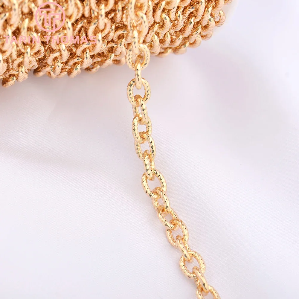 (5112)1 Meter Chain Link 6x8MM 24K Gold Color Brass Necklace Chains Bracelet chains Quality Diy Jewelry Findings Accessories