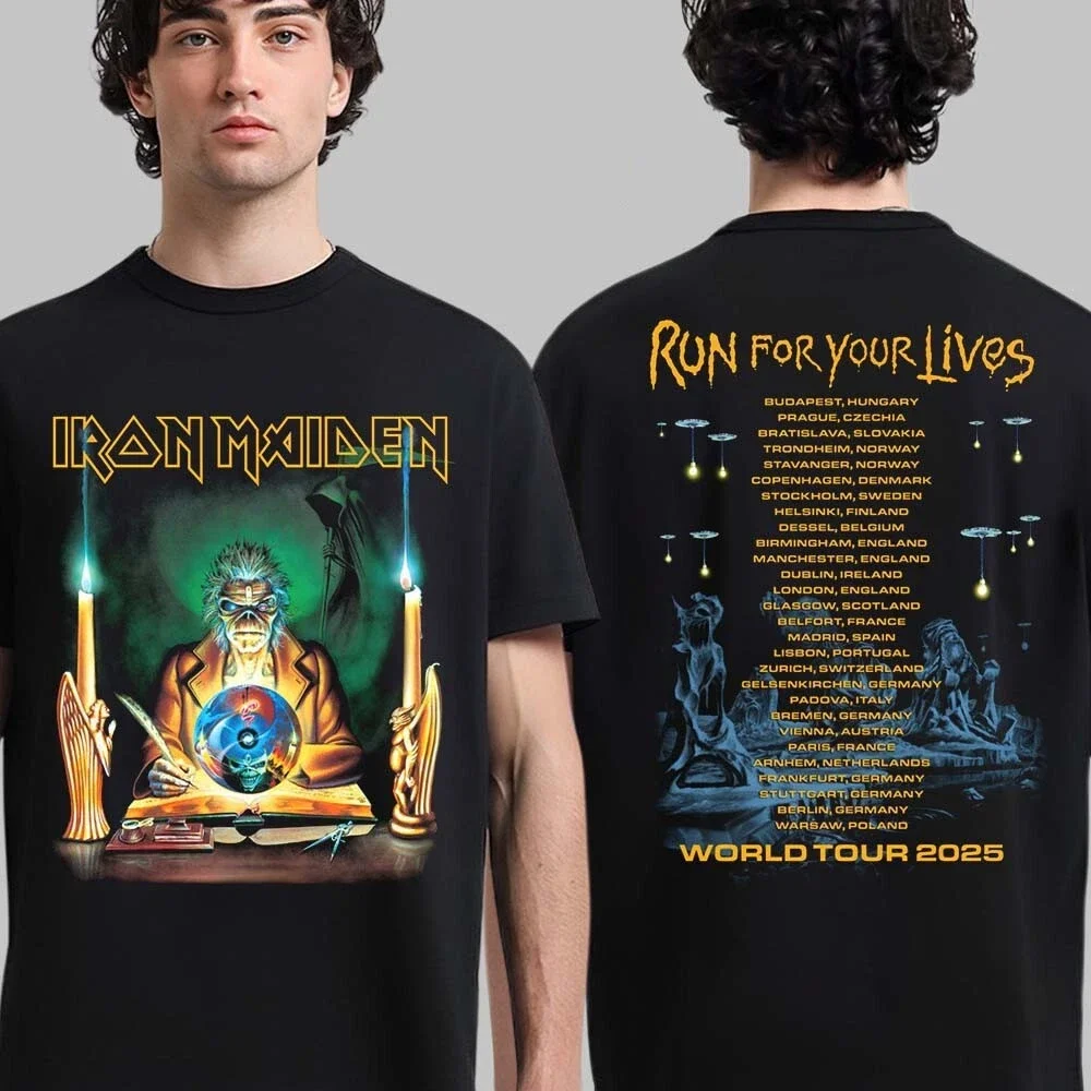 تي شيرت Iron Lady Rock Band للرجال من Retro، ملابس شارع غير رسمية، S-4xl، مقاس قياسي، الحفلات الموسيقية والارتداء اليومي، مقاومة للبهتان، هدية المعجبين