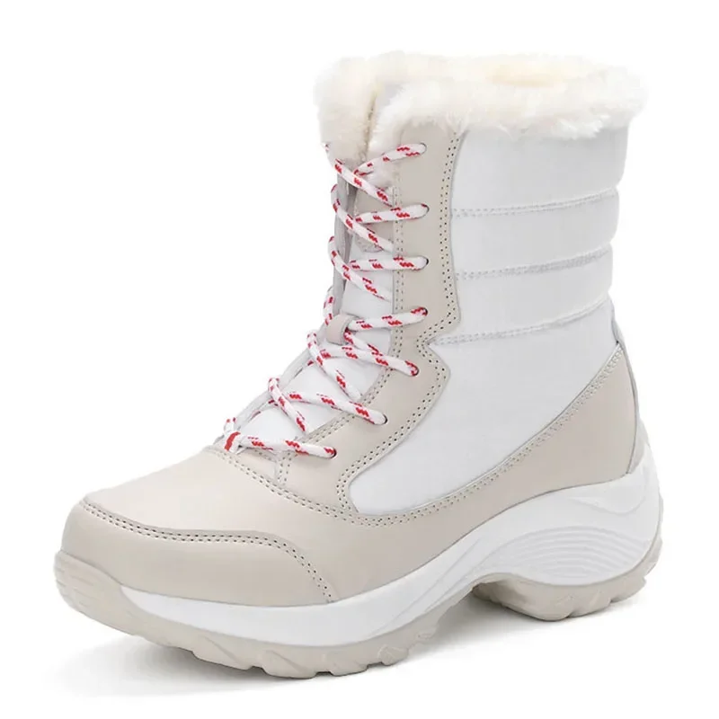 

Women Boots Snow Punk Shoes Woman Lace-Up Women Shoes Keep Warm Platform Ankle Boots Fashion Chunky Winter Footwear Botas Mujer