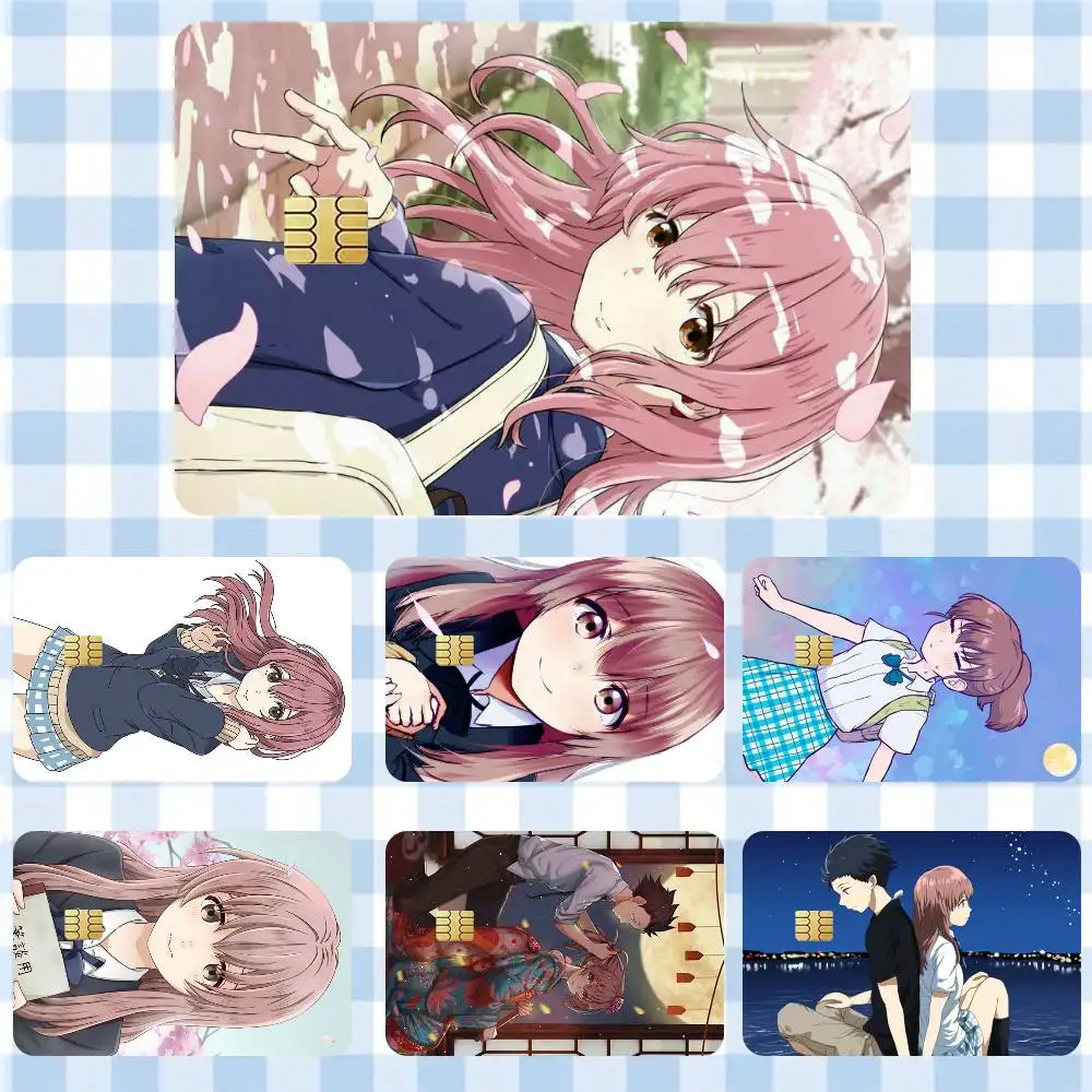 

A Silent Voice Animated film Nishimiya Shouko Sticker Film Tape Skin for Credit Card Debit Card Cartoon Waterproof Stickers