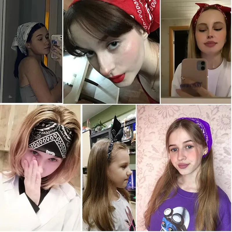 1/4 шт., мужская и женская бандана, повязка для волос, ковбойская мужская байкерская спортивная повязка на голову, односторонняя повязка на голову, шарф с пейсли
