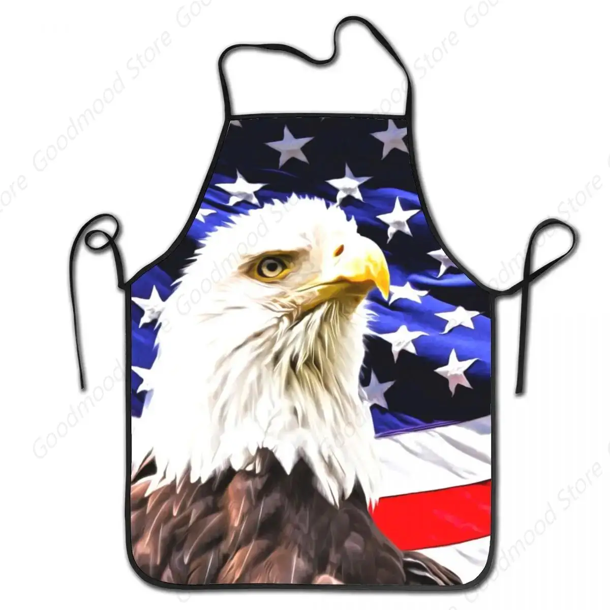 Beautiful Bald Eagle With US Flag Aprons Men Women Kitchen Chef Independence Day Patriot Tablier Cuisine for Cooking Baking