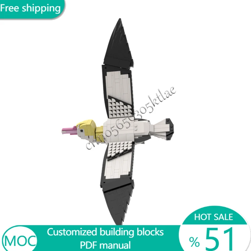 

473 шт., животное с коротким хвостом, Альбатросс MOC, модульный строительный блок, детская модель, простой дизайн, сделай сам, сборка для мальчиков, игрушка в подарок