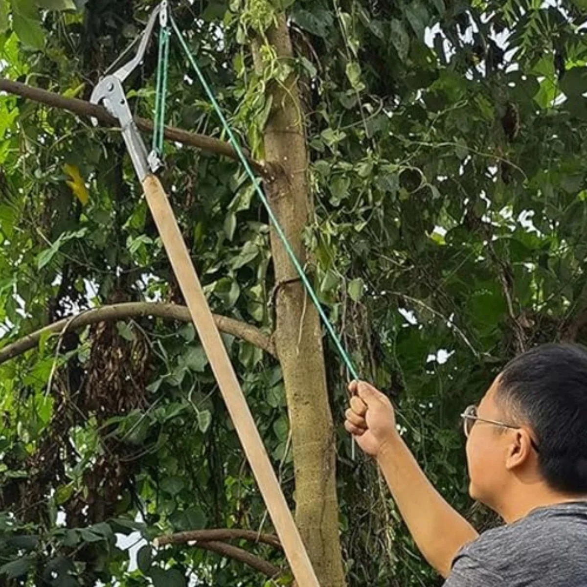 مقص البستنة بحبل خفيف الوزن ومتين ومقص تشذيب النباتات سهل الاستخدام وتصميم بكرة واحدة مريحة #5