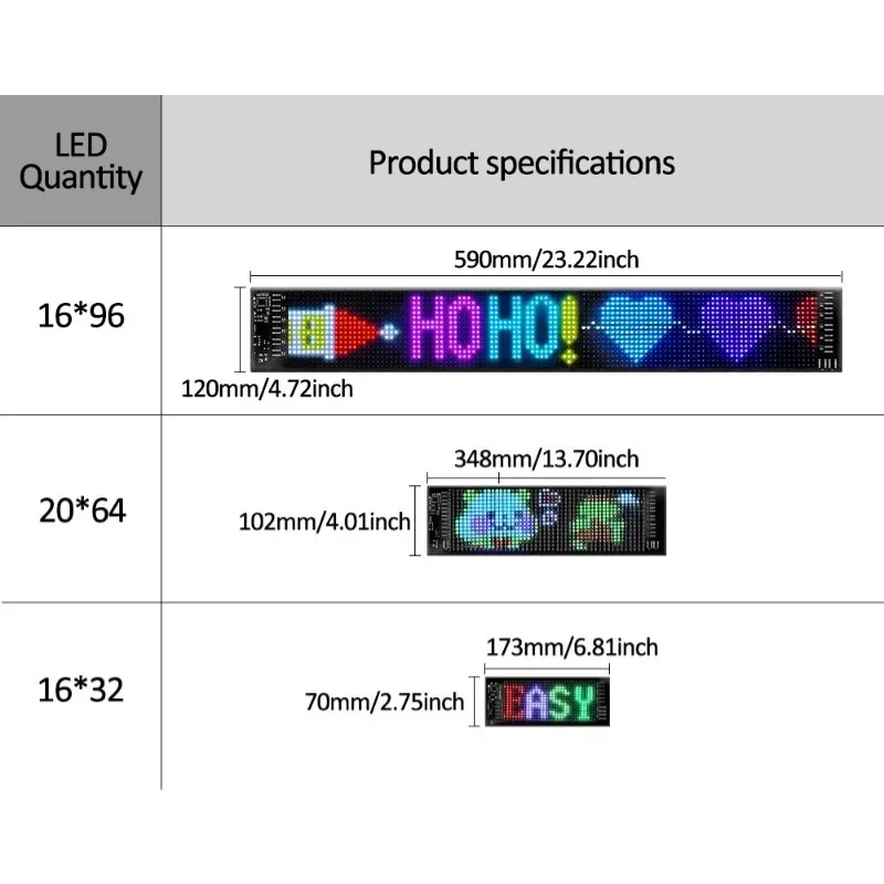 Devil Eyes Light for Cars 23 in X 4.7 in Programmable LED Display,Scrolling Led Light Suitable for Car Windows car Festival