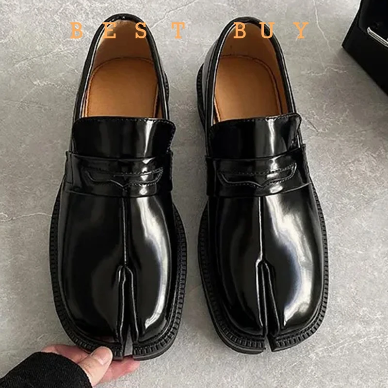 

Новые черные туфли-таби унисекс, мужские и женские туфли на плоской подошве с раздельным носком, женские мокасины для отдыха, zapatos de mujer