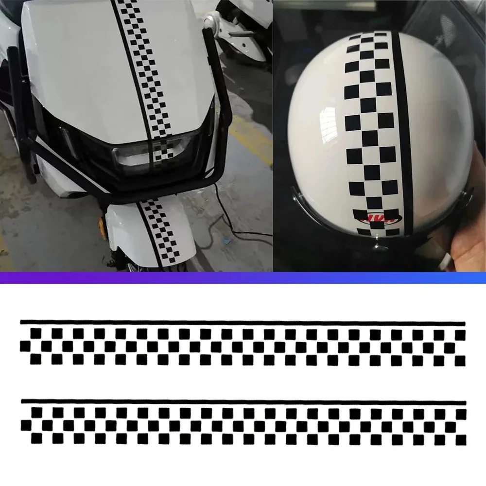 

50cm Motorcycle Helmet Decals Lattice Reflective Strip Stickers Car Side Tank Fairing Cowl Stripes PVC DIY Fuel Tank Cap Sticker
