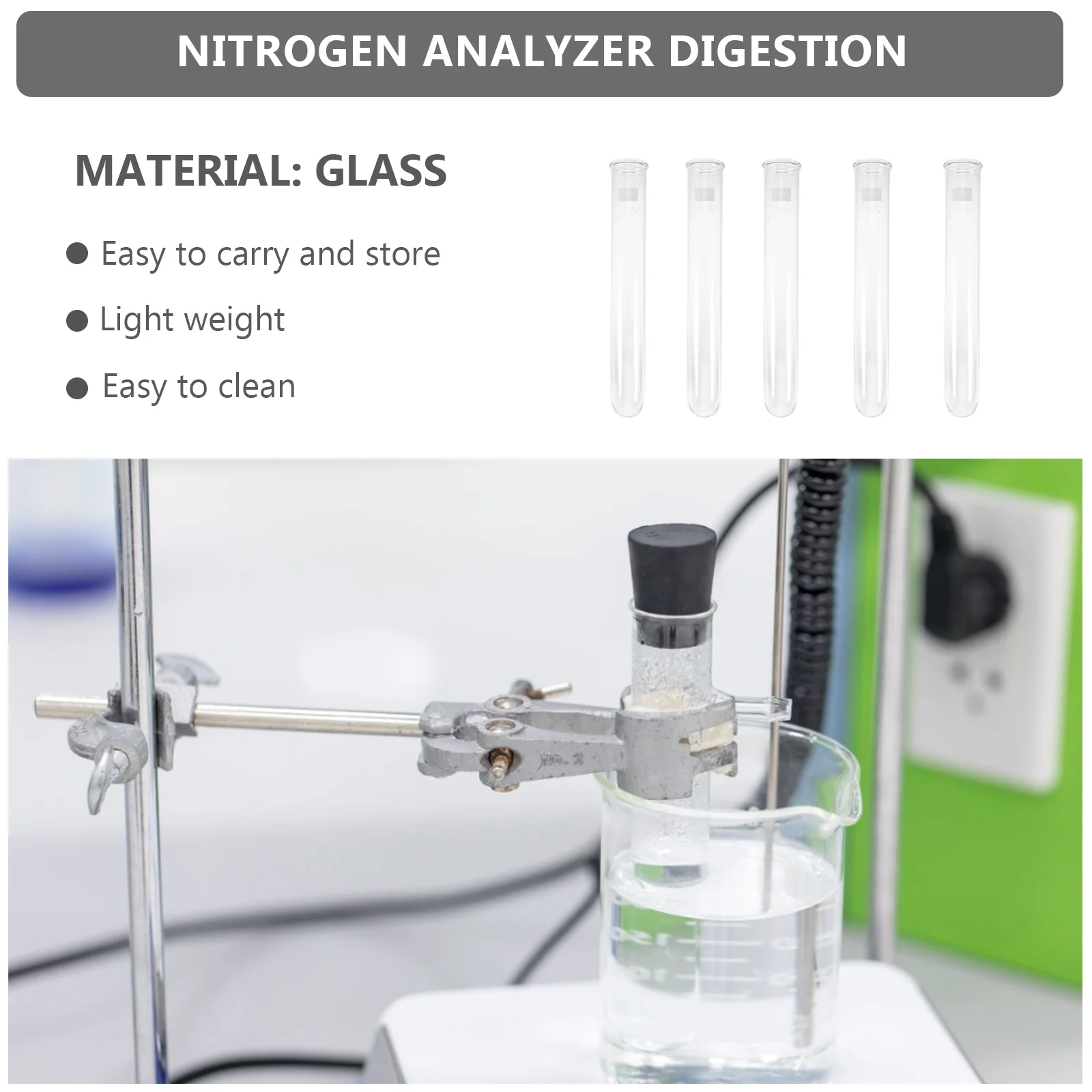 

Practical Glass Digestive Tube for Nitrogen Analyzer Easy to Carry and Store Simple Design Durable Laboratory Tool