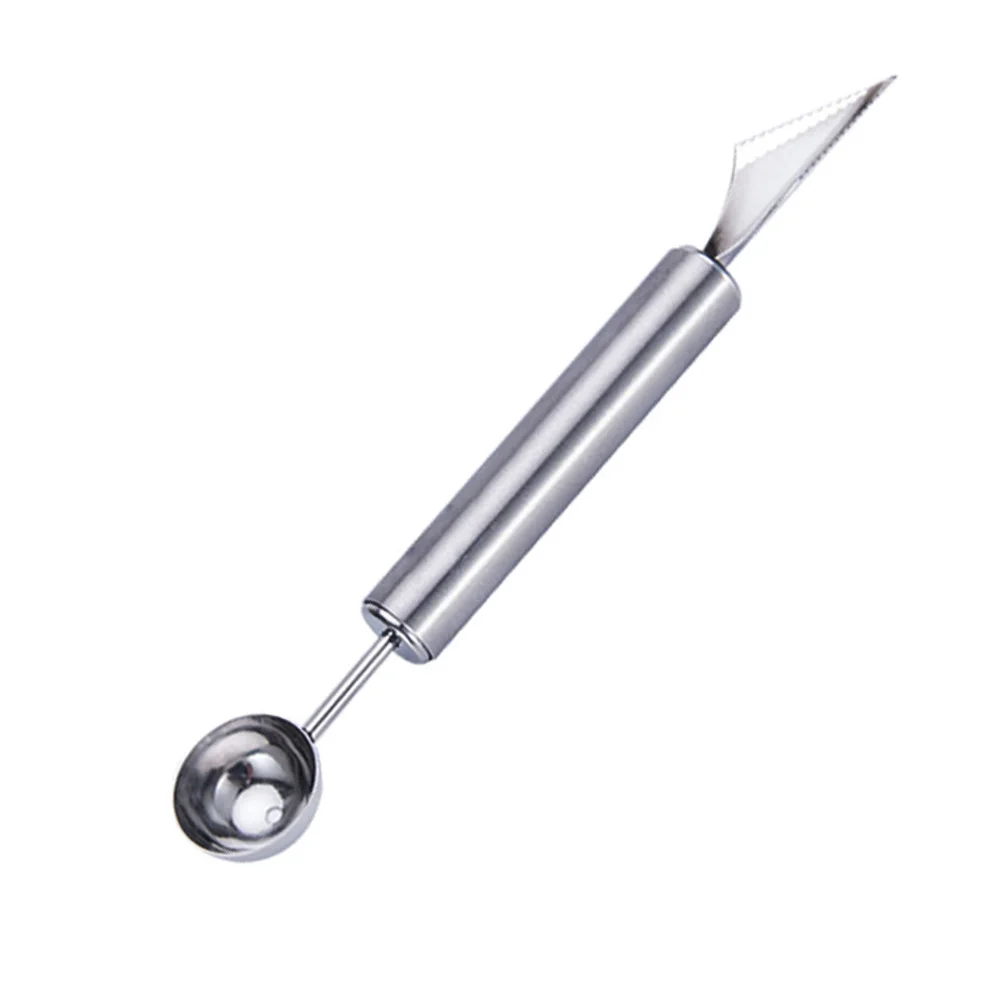 

2Pcs Stainless Steel Fruit Baller Mini Compact Ergonomic Handle Dig Ball Scoop for Watermelon Melon Cake Decoration Carving
