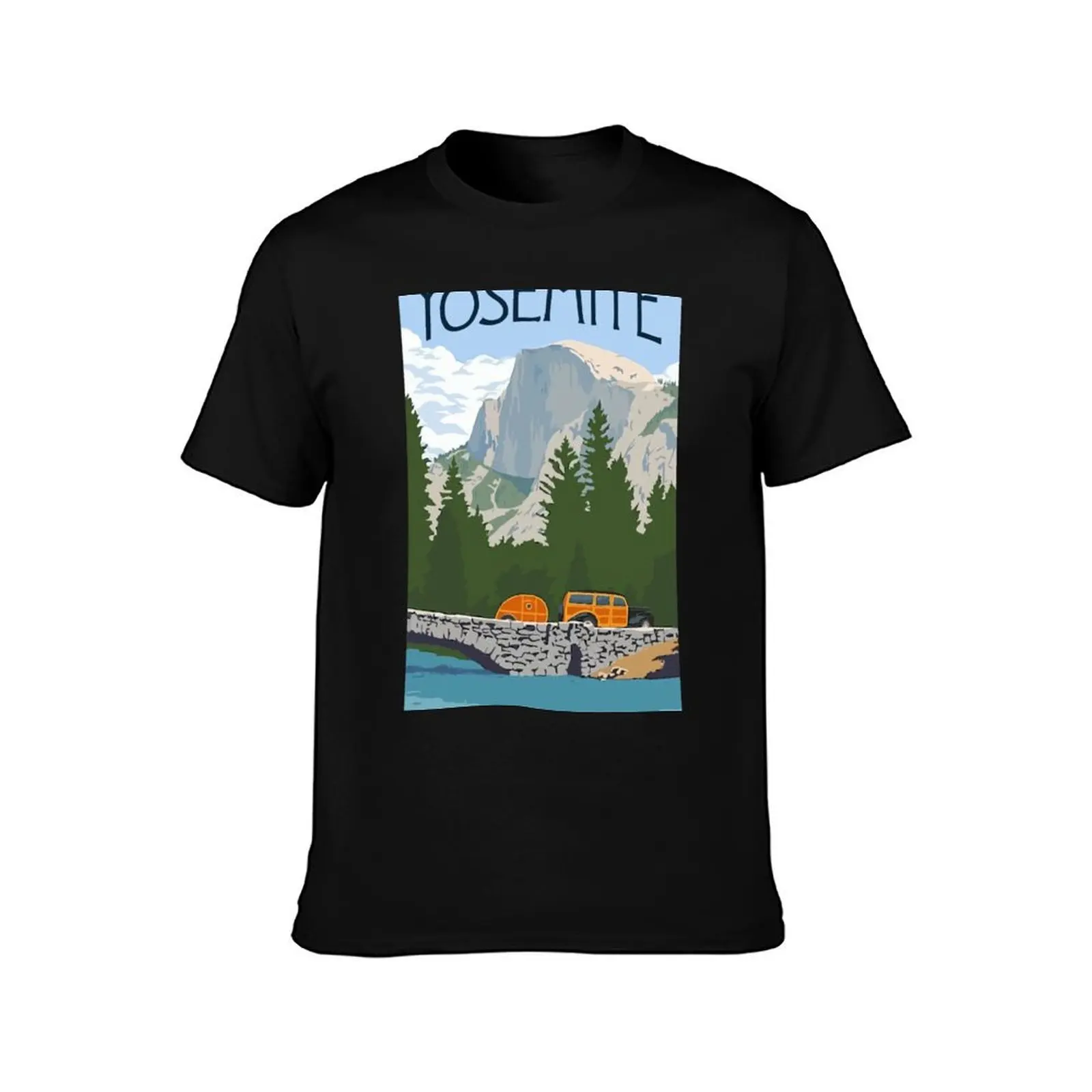 VIntage Yosemite Merced River Travel T-Shirt Summer Casual Cotton Tee Oversized Streetwear Tops Vintage Graphic Print