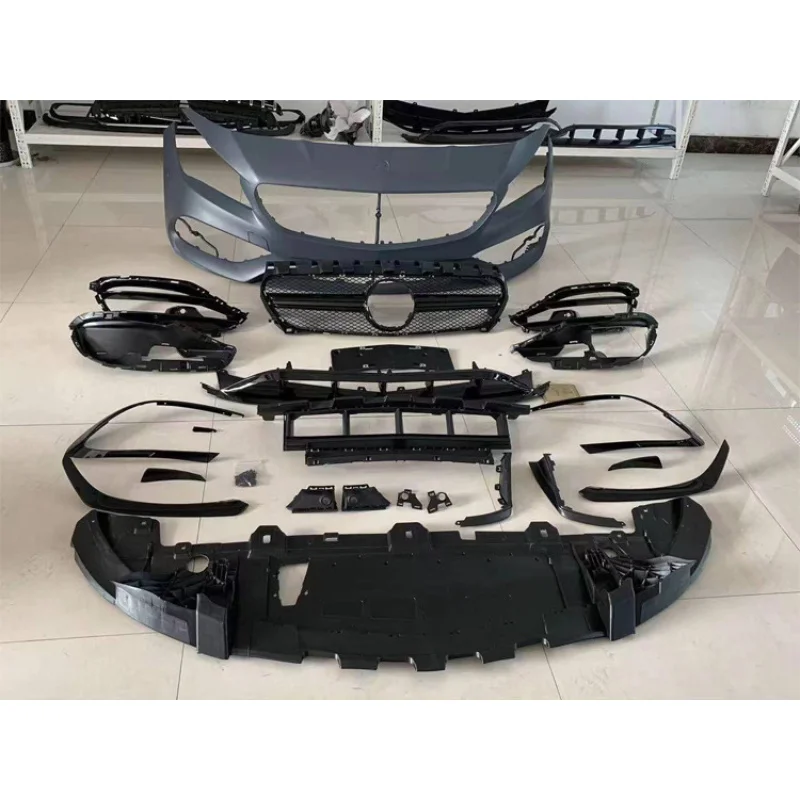 

Suitable for W117 Mercedes-Benz CLA200 260 modified sporty CLA45 body kit with AMG front bumper, rear lip, air knives, and grill