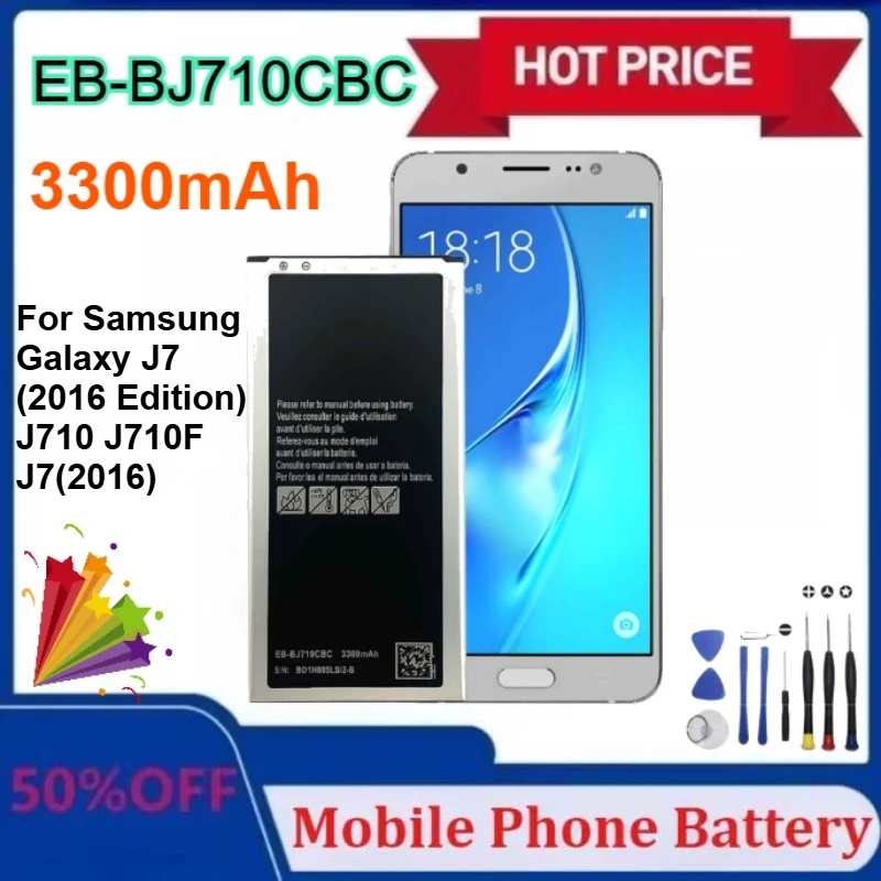 

Upgraded EB-BJ710CBC Mobile Phone Battery for Samsung Galaxy J7 2016 Edition J710 SM J710F J7109 J7108 with Tools