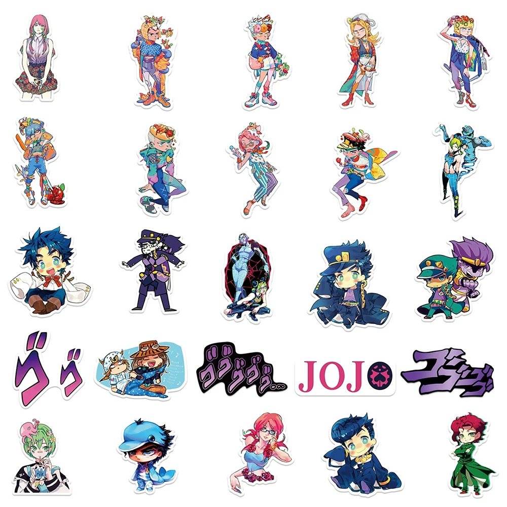10/30/50pcs JoJo’s Bizarre Adventure Cartoon Stickers Classic Cool Anime Sticker Laptop Suitcase Phone Bike Decals Decoration