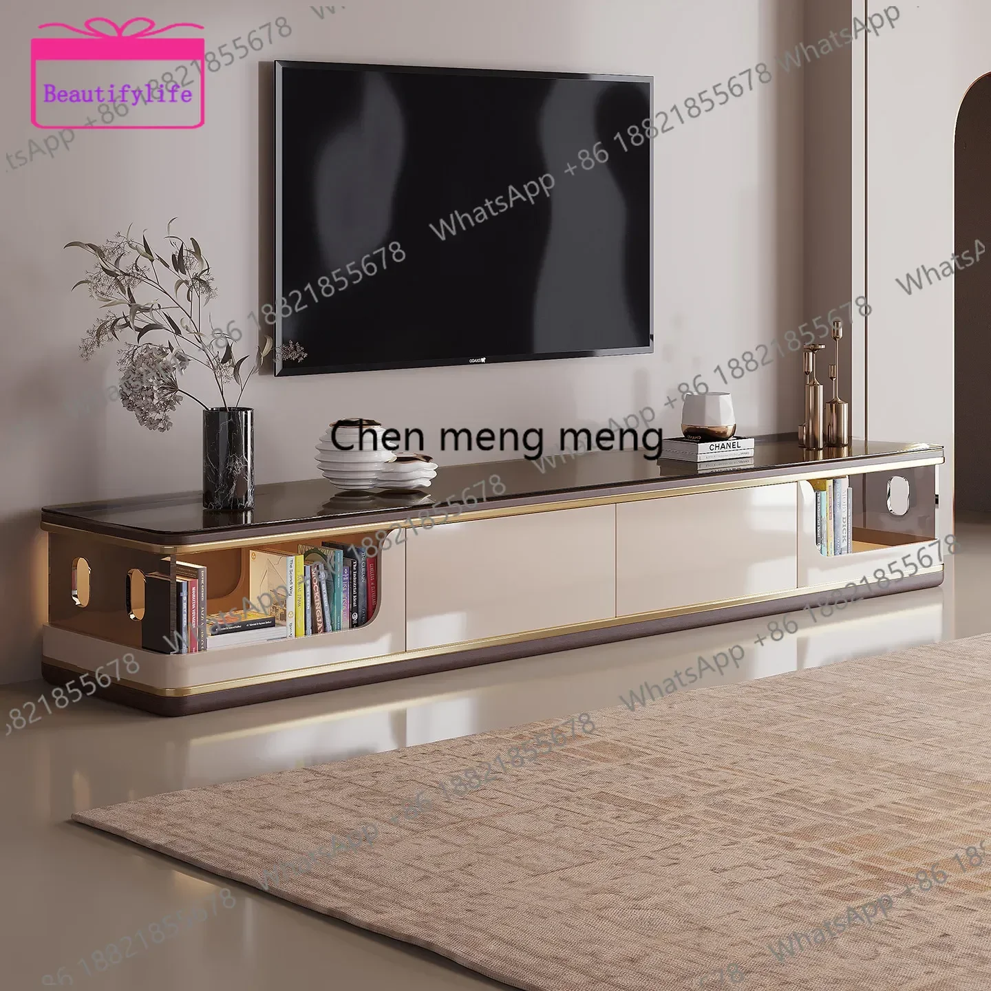 

YL 2025 light luxury coffee table living room new creative high-end extended large apartment TV cabinet