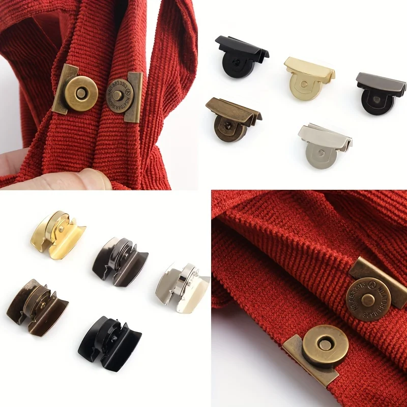 10pcs No Need to Sew Metal Magnetic Strong Fastening Buckle Wallet Canvas Bag Clothing Shoulder Bag DIY Magnetic Snap Button