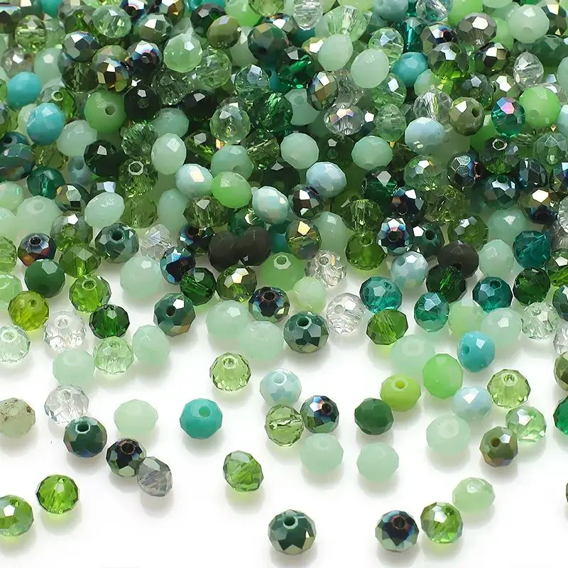 Mix Color 2/3/4/6/8/10/12MM Rondelle Austria Faceted Crystal Glass Beads Round Loose Spacer Beads for Jewelry Making Finding