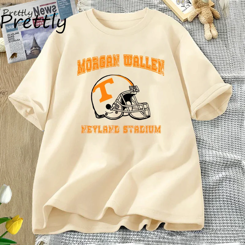 Morgan Wallen Neyland T Shirt Tennessee Tour T-shirt Casaul Short Sleeve Cotton Print Clothing Women's T Shirts Graphic Tops