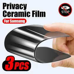 3PCS protezione dello schermo Anti-Peeping per Samsung Galaxy S24 S23 Ultra Plus pellicola in ceramica Privacy A54 A34 A52 A32 A12 No Glass