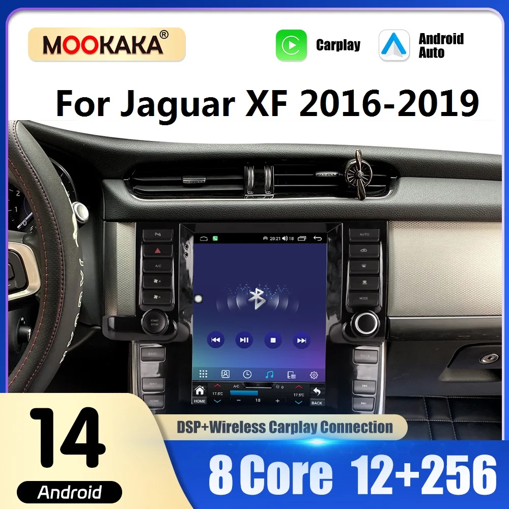 

10.4'' Car Radio Android 14 For Jaguar XF 2016-2019 Wireless Carplay Android Auto Multimedia Player GPS Navigation Screen Stereo
