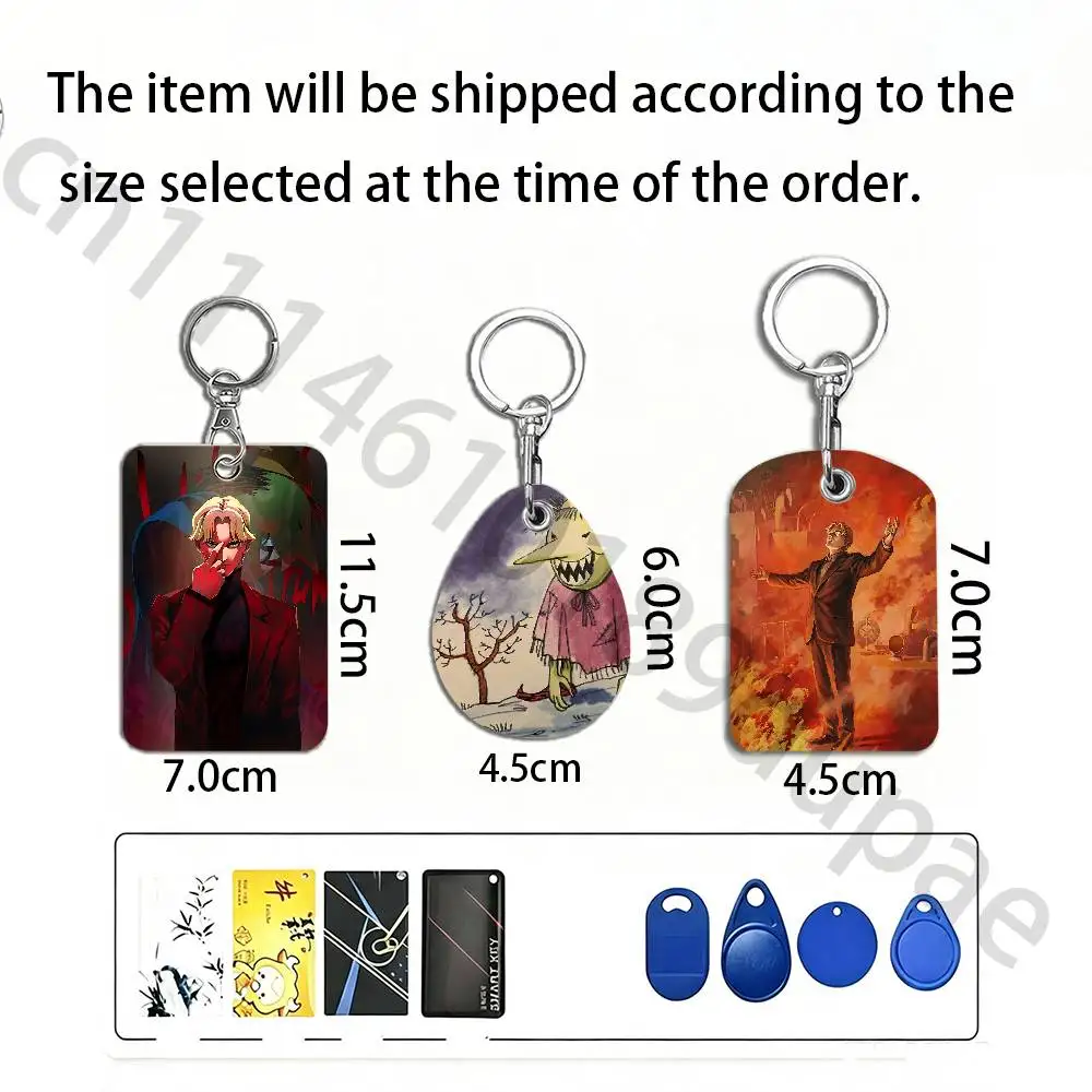 M-MONSTER Johan L-Liebert Protective Printed Leather Card Case Metal Keychain Accessory