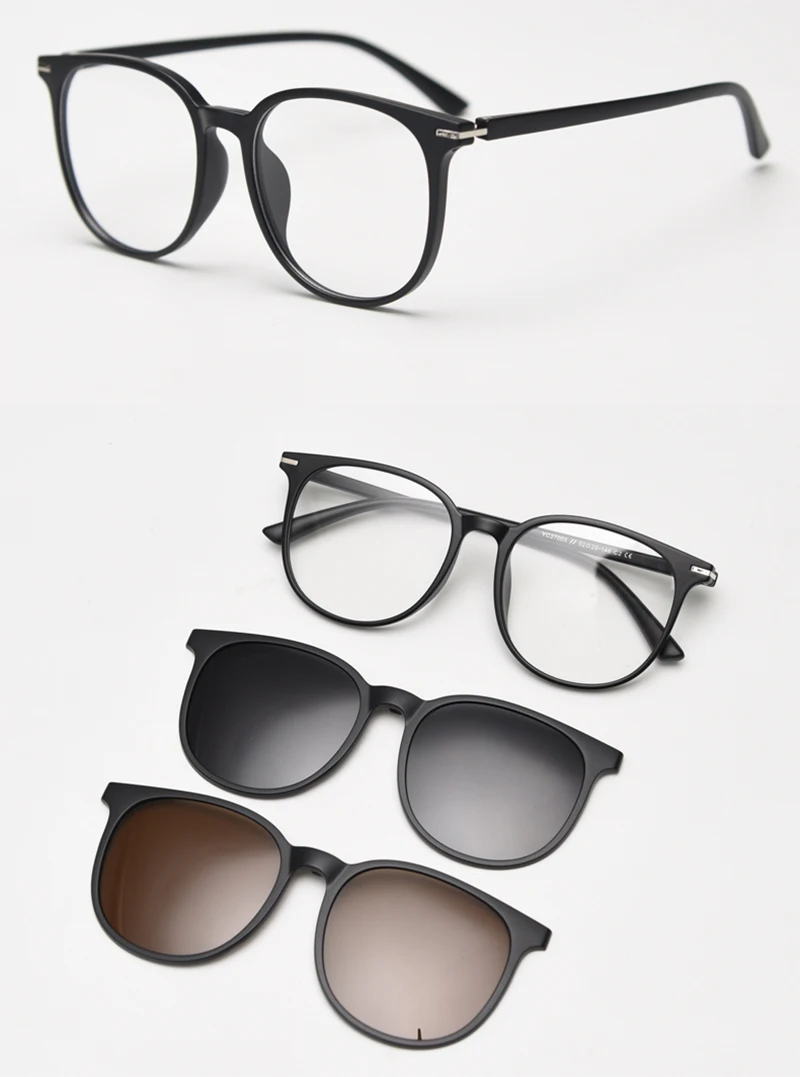 Peekaboo Magnetische Clip-On-Sonnenbrille, polarisiert, für Herren, modisch, TR90, quadratische Sonnenbrille, UV400, für Damen, Schwarz, Grau, Unisex, 2024, Geschenk – Detail 5