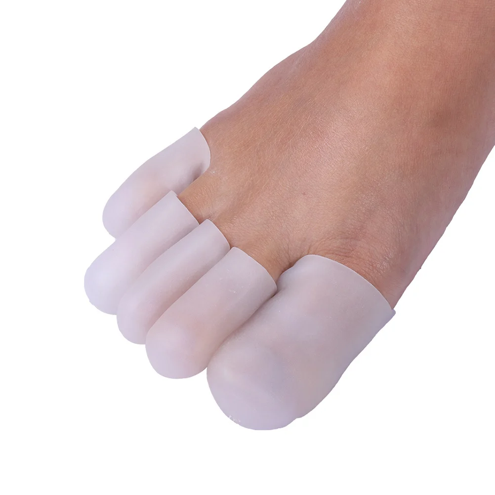 10 قطعة قبعات سيليكون لأصابع القدم حامي لبثور الذرة لتخفيف الآلام مرنة تنفس S أحجام تو حماة الذرة