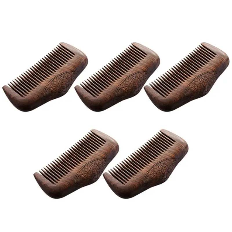 AEE4-Pocket Comb Sandalwood Green Natural Super Narrow Dent Wood Combs Static Lice Beard Comb Hairstyle Sandalwood Comb