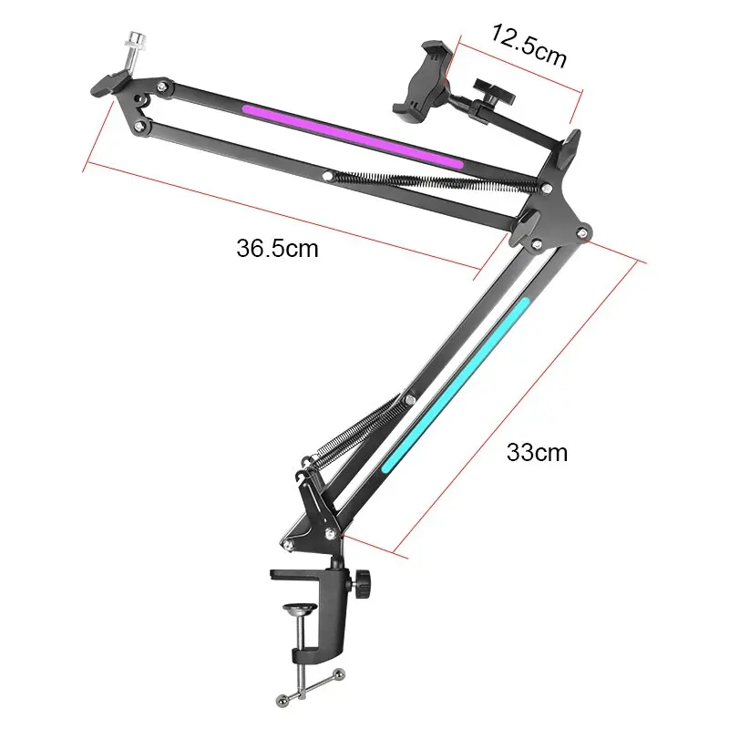 Professional Desktop Microphone Stand With Lighting RGB