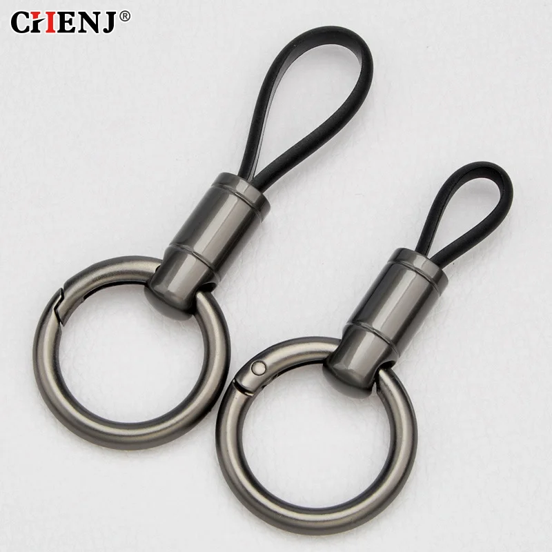 

Anti-Lost Car Key Ring High Quality Split Rings Keyring Leather Rope Pendant Car Key Pendant Keychain Holder