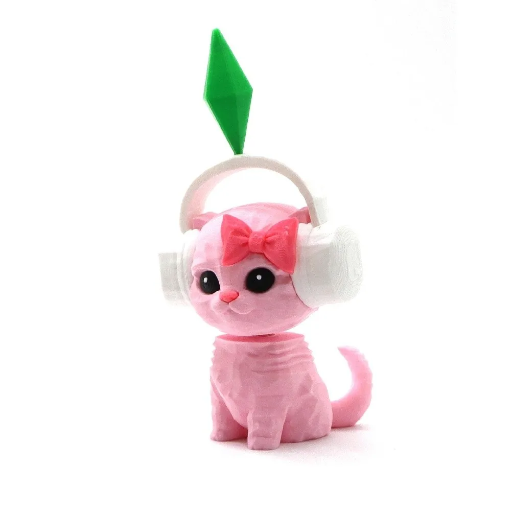 New Cute Sims Cat Dancing Cat Car Ornament Ornament Car Accessory Mini Earphone Cat Model Sims Nodding Dancing Cat
