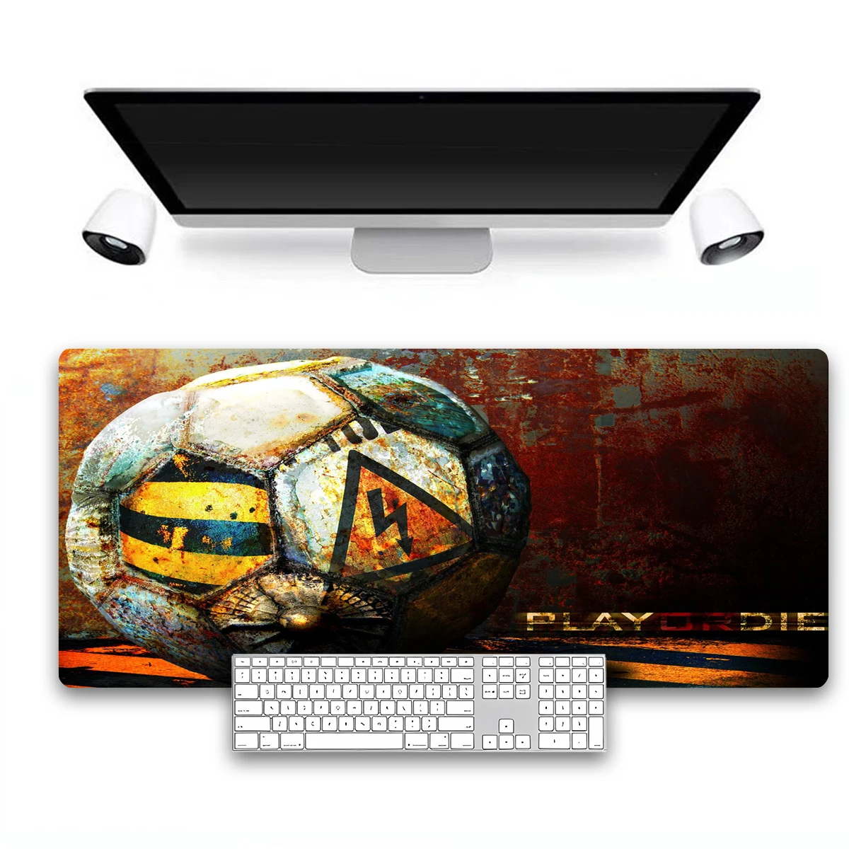 

Extended Mouse Pad Large Desk Mat Soccer Gaming Mouse Pad with Stitched Edges,Non-Slip Base Game Computer Mat Keyboard Pad Home