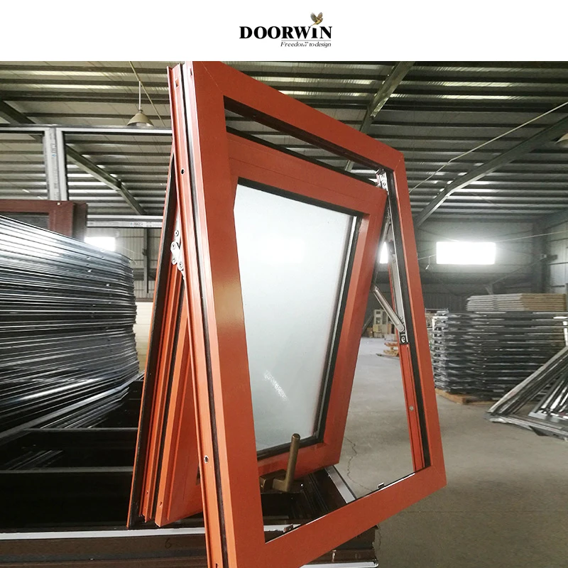 Doorwin-Janela do toldo de alumínio para a varanda, vidro da ruptura térmica, vidros duplos, projeto original, Califórnia, venda quente, projeto moderno